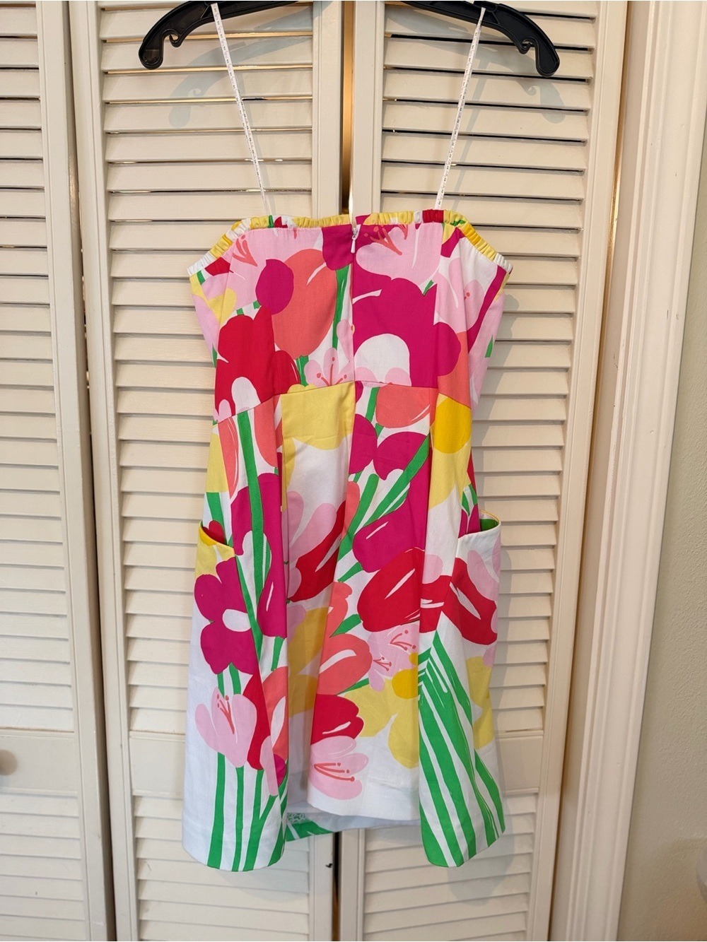 Lilly Pulitzer Strapless Floral Cotton Mini Dress Pockets Size 2 NWOT - Picture 2 of 5